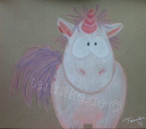 Einhorn  Kuscheltierportrait 2016 Pastellkreide 