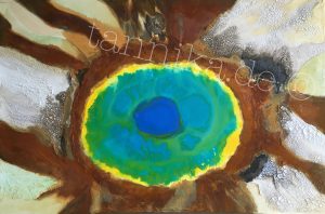 Yellowstone 2016 60 x 90 cm Acryl, Rost, Marmormehl auf Leinwand 